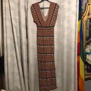patterned maxi dress
